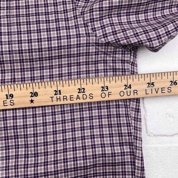 Brooks Brothers Shirt‎ Mens Large Purple Pink Gingham Check Plaid OCBD Non Iron - Picture 5 of 9